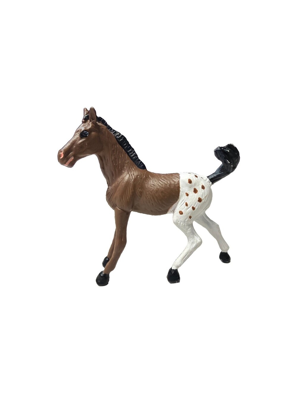 1993 Safari Ltd Appaloosa Colt Collectible Vintage Toy Horse Brown White Black